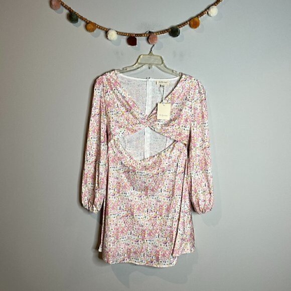 NWT To My Lovers floral cut out mini dress - Picture 3 of 7